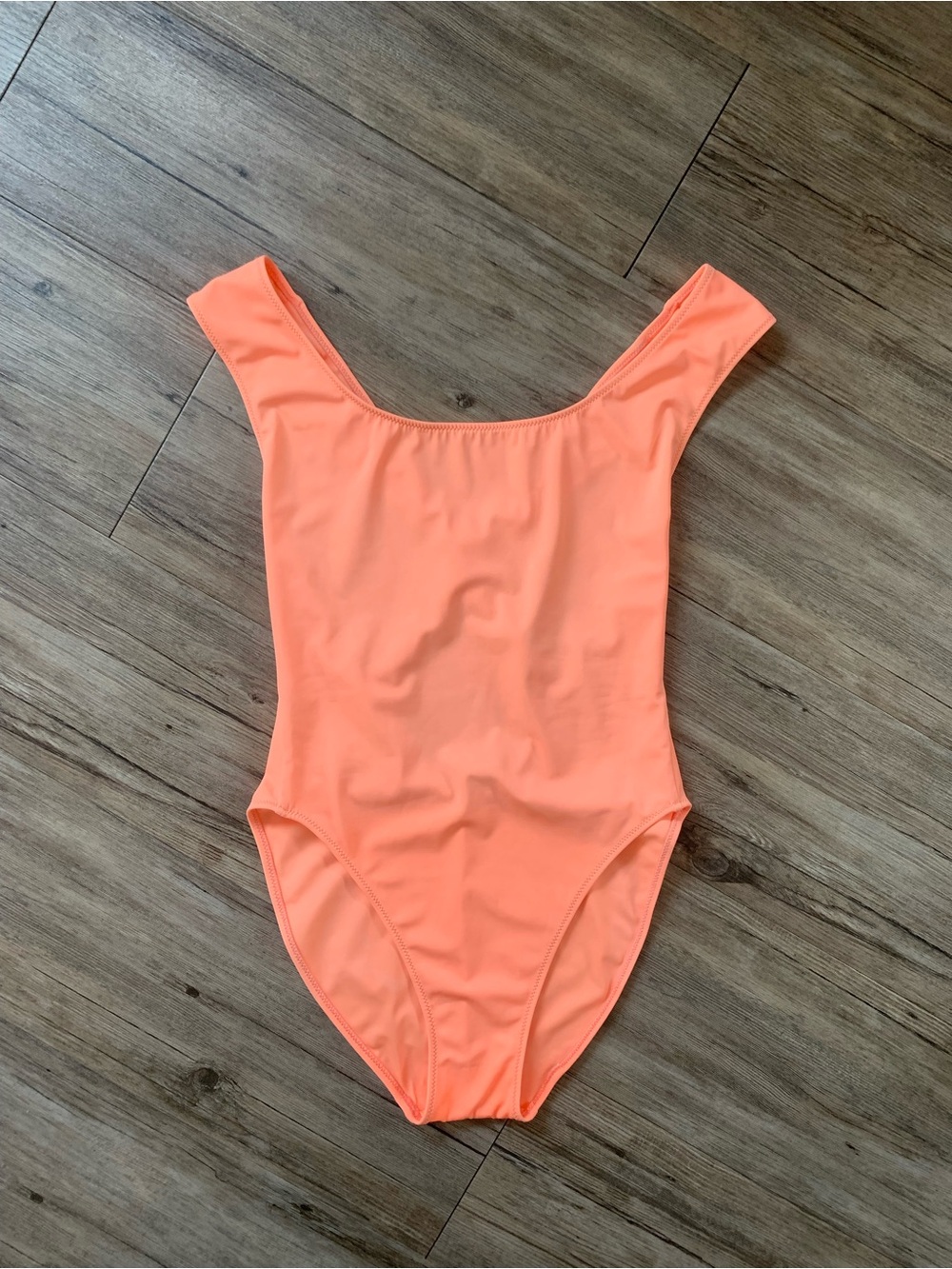 Women’s One-Piece Swimsuit in Coral - Classic Scoop Neck